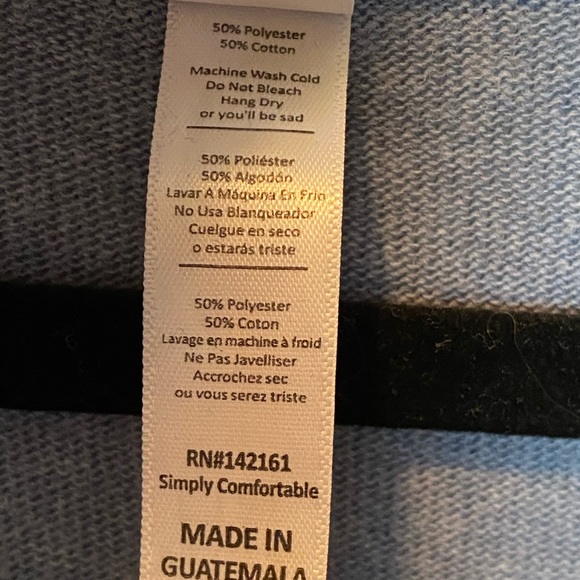 LULAROE Solid Slate Blue Sweater Feel Classic T L - Picture 6 of 8